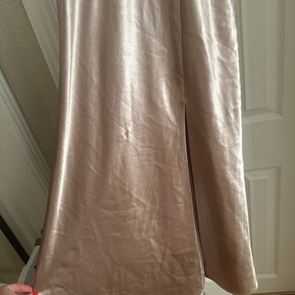 Birdy Grey Jay Shiny Satin Dress Taupe - Picture 4 of 5